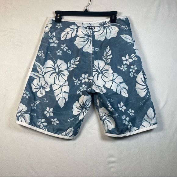 Honolua Surf Co Blue and White Tropical Floral Design Board Shorts Size 34 - Picture 2 of 12